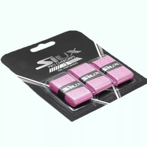 Blister overgrips Siux Pro x3 Perforado rosa fluor 2