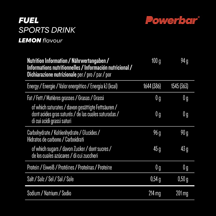 Fuel SportsDrink Lemon Nutriscore 11.2024